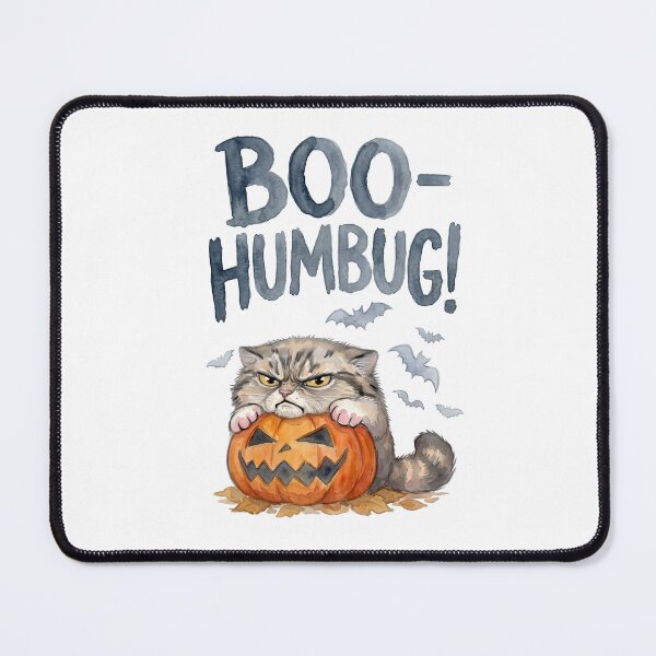 Item preview, Boo-Humbug Grumpy Pallas Cat Halloween Pumpkin Watercolor designed and sold by PawtopiaArt.