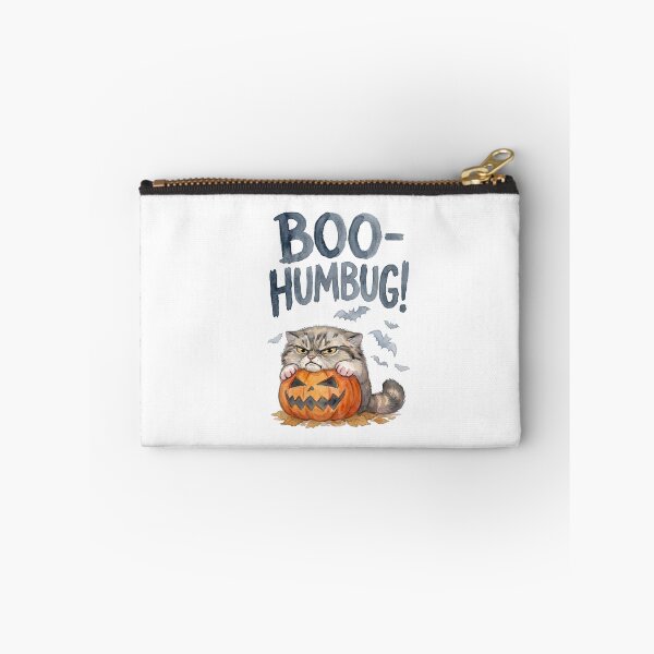 Item preview, Boo-Humbug Grumpy Pallas Cat Halloween Pumpkin Watercolor designed and sold by PawtopiaArt.