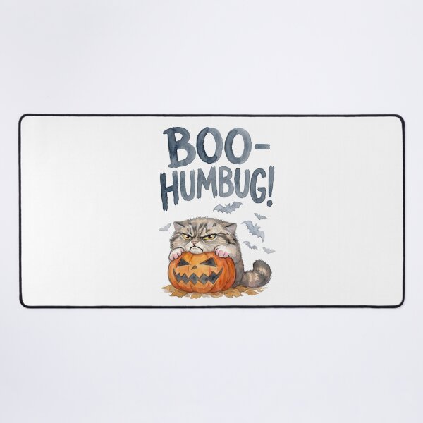 Item preview, Boo-Humbug Grumpy Pallas Cat Halloween Pumpkin Watercolor designed and sold by PawtopiaArt.