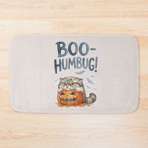 Item preview, Boo-Humbug Grumpy Pallas Cat Halloween Pumpkin Watercolor designed and sold by PawtopiaArt.