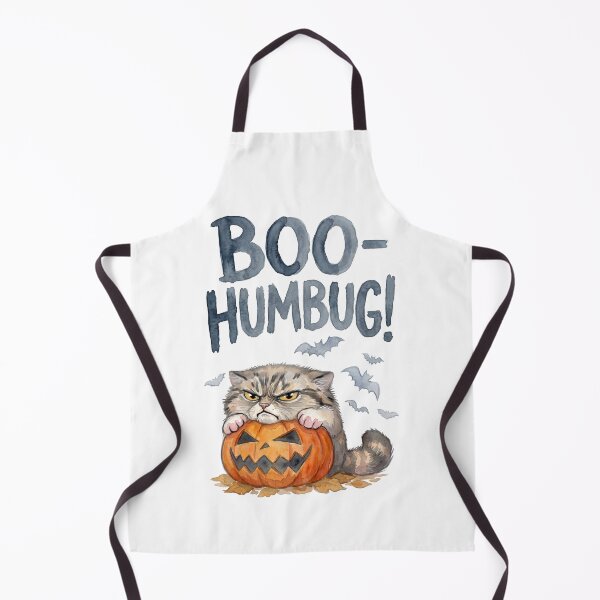 Item preview, Boo-Humbug Grumpy Pallas Cat Halloween Pumpkin Watercolor designed and sold by PawtopiaArt.
