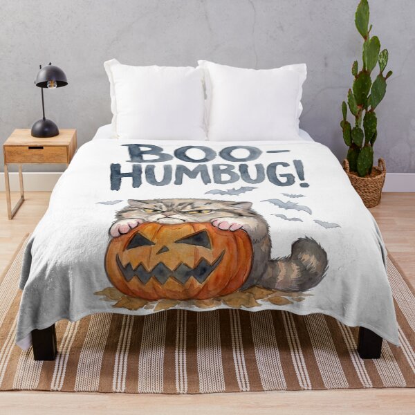 Artikelvorschau, Buh-Humbug, mürrische Pallas-Katze, Halloween-Kürbis, Aquarell entworfen und verkauft von PawtopiaArt.