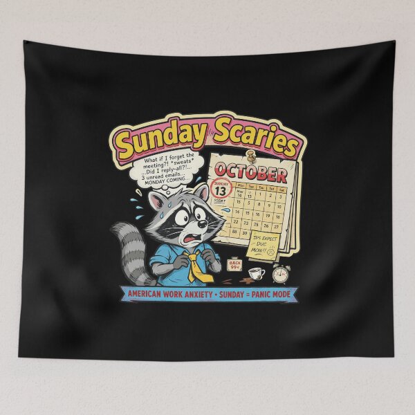Item preview, Sunday Scaries Raccoon Work Anxiety  designed and sold by TERECKETT.
