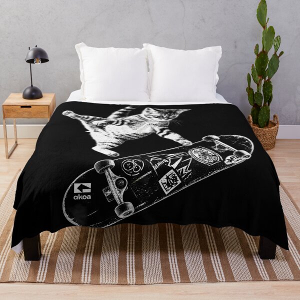 Item preview, Retro Skateboarding Cat designed and sold by burrito-site.