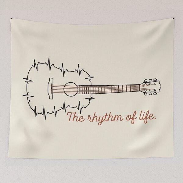 Item preview, Rhythm Of Life Acoustic Guitar Heartbeat Music Lover designed and sold by ANJ Creative Designs.