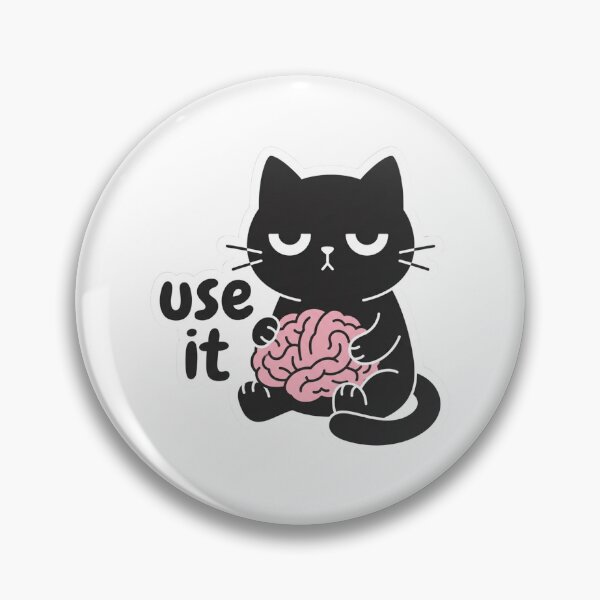 Item preview, Use It Black Cat Holding Brain Funny Sarcastic Common Sense Office Desk Quote designed and sold by raedattia.