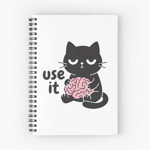 Item preview, Use It Black Cat Holding Brain Funny Sarcastic Common Sense Office Desk Quote designed and sold by raedattia.