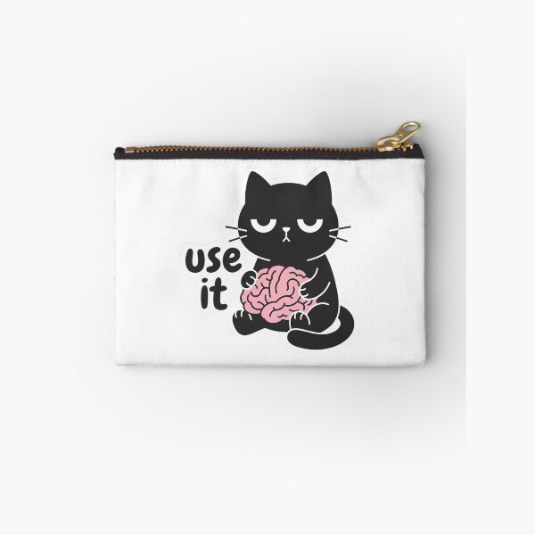 Item preview, Use It Black Cat Holding Brain Funny Sarcastic Common Sense Office Desk Quote designed and sold by raedattia.