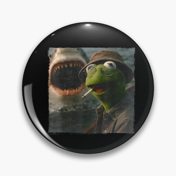 Item preview, Funny Smoking Frog Meme Vintage Shark Attack Parody designed and sold by LakenDraphil.