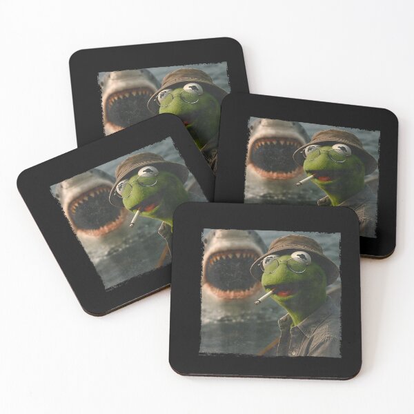 Item preview, Funny Smoking Frog Meme Vintage Shark Attack Parody designed and sold by LakenDraphil.