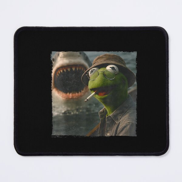 Item preview, Funny Smoking Frog Meme Vintage Shark Attack Parody designed and sold by LakenDraphil.