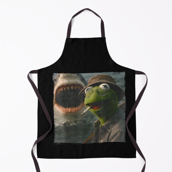 Item preview, Funny Smoking Frog Meme Vintage Shark Attack Parody designed and sold by LakenDraphil.