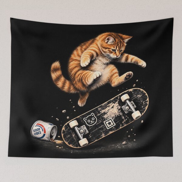 Item preview, Skateboarding Cat designed and sold by burrito-site.