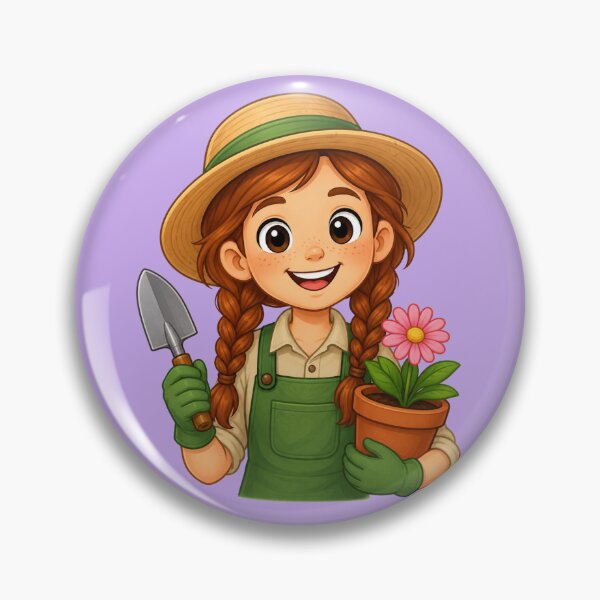 Item preview, Cute Female Gardener Illustration with Plants and Flowers designed and sold by Theproxmrt.