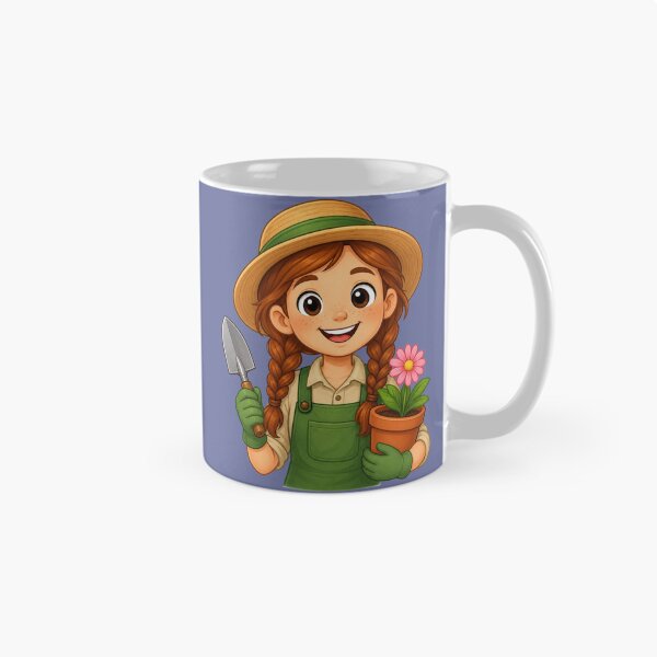 Item preview, Cute Female Gardener Illustration with Plants and Flowers designed and sold by Theproxmrt.