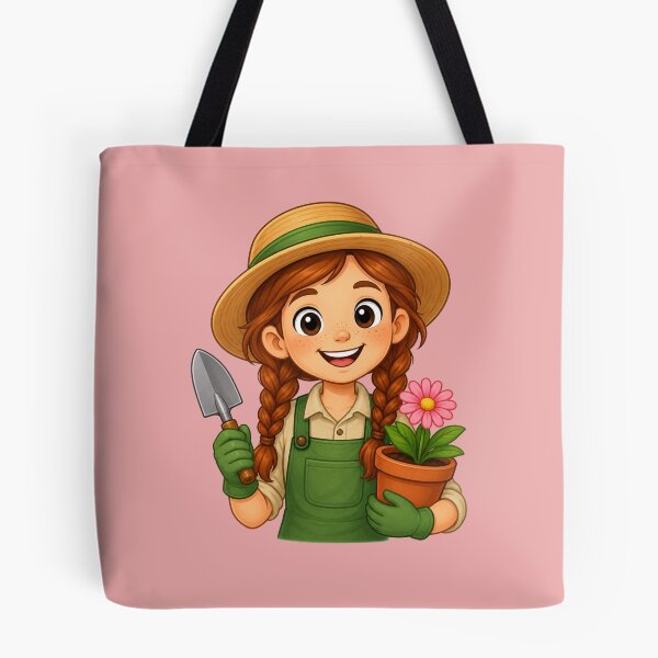 Item preview, Cute Female Gardener Illustration with Plants and Flowers designed and sold by Theproxmrt.