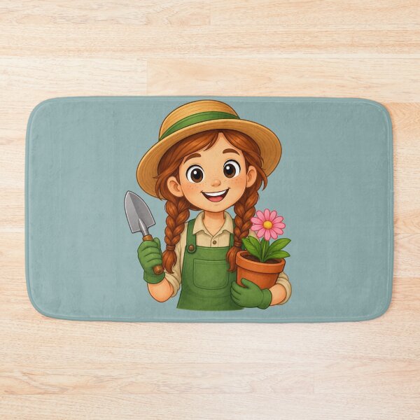 Item preview, Cute Female Gardener Illustration with Plants and Flowers designed and sold by Theproxmrt.