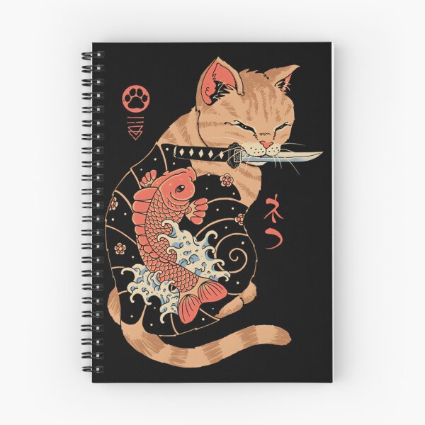 Item preview, Carp Fish Inspired Tattooed Cat Design with Asian Art Elements designed and sold by luisbejerano.