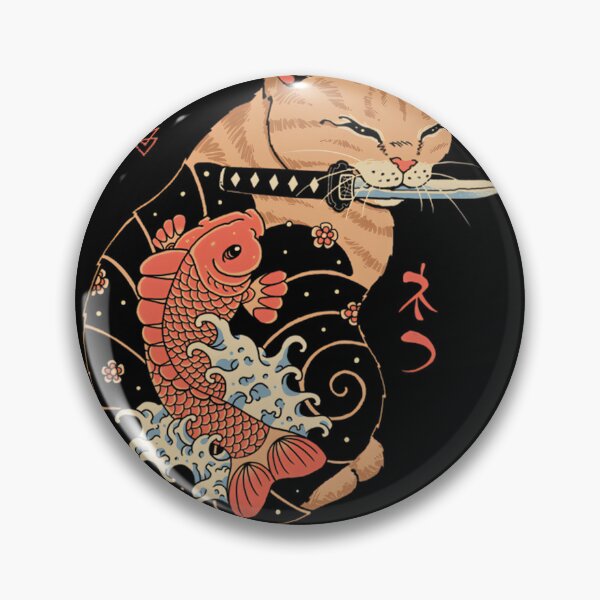 Item preview, Carp Fish Inspired Tattooed Cat Design with Asian Art Elements designed and sold by luisbejerano.