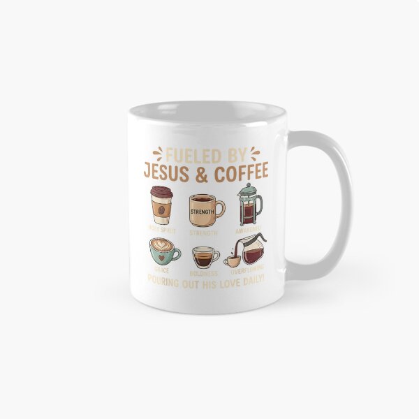 Item preview, Fueled by Jesus & Coffee Pouring Out His Love Daily T-Shirt designed and sold by gidget-gadget.