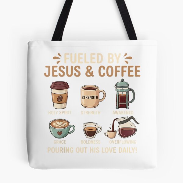 Item preview, Fueled by Jesus & Coffee Pouring Out His Love Daily T-Shirt designed and sold by gidget-gadget.