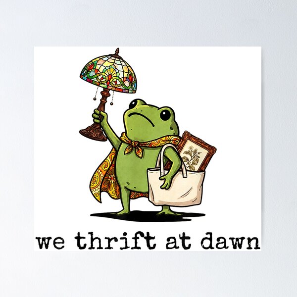 Item preview, We Thrift At Dawn Thrifting Frog Lover Graphic designed and sold by LakenDraphil.