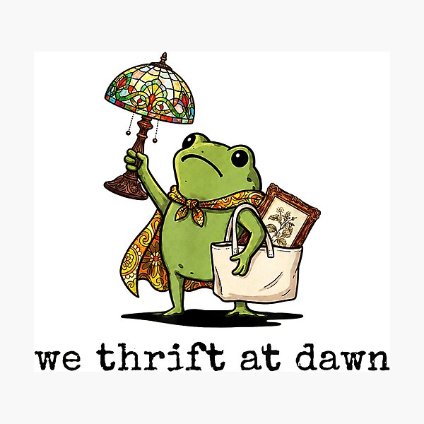 Item preview, We Thrift At Dawn Thrifting Frog Lover Graphic designed and sold by LakenDraphil.
