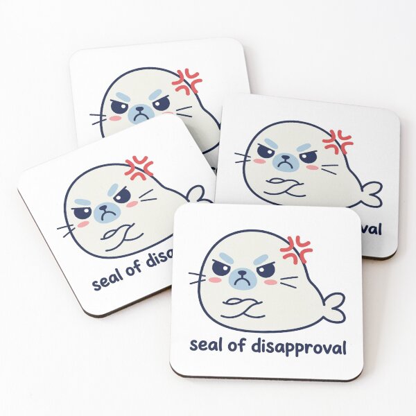 Item preview, Seal Of Disapproval Funny Angry Baby Seal Kawaii Sarcastic Desk Office Pun Meme designed and sold by raedattia.