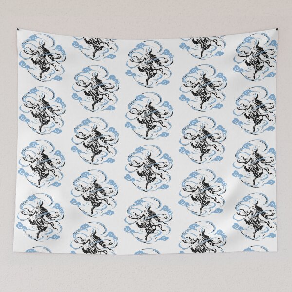 Item preview, Air Elemental Monk Martial Arts Wind Master Zen Illustration designed and sold by zzz888.