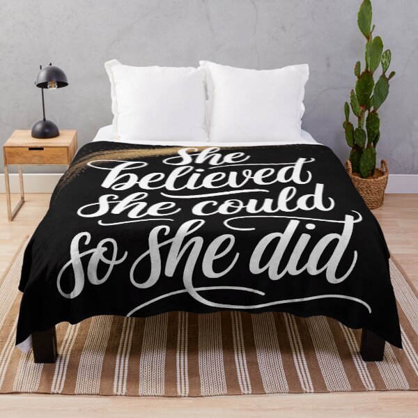 Item preview, She Believed She Could — Feminine Calligraphy Quote designed and sold by Glitchart66.
