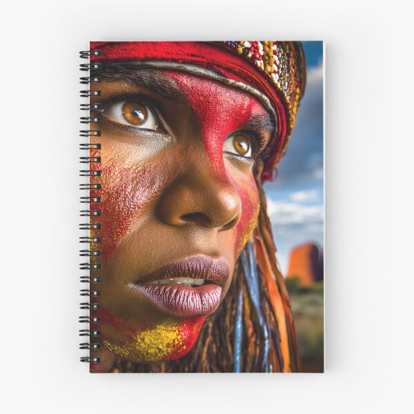 Item preview, Indigenous Warrior with Vivid Face Paint at Dusk designed and sold by Artessie.