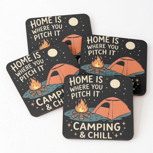 Item preview, Home Is Where You Pitch It - Camping & Chill Outdoor Vintage Badge designed and sold by Salma.Store.