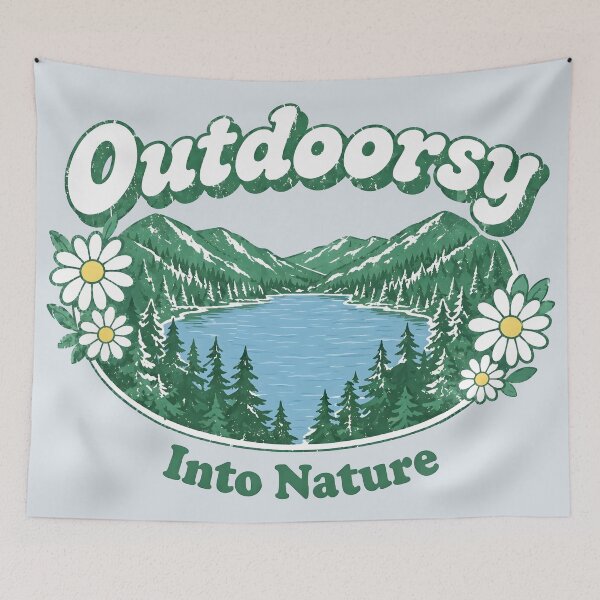 Item preview, Outdoorsy Groovy Floral Lake Into Nature designed and sold by HowToCanadian.