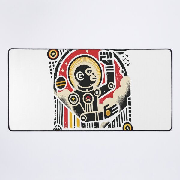 Item preview, Mono que se fue al cielo Robot cósmico Arte retro designed and sold by BorisPouros.