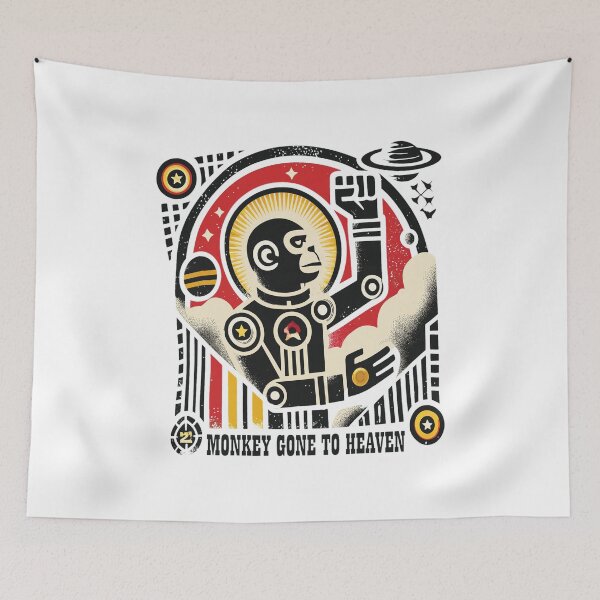 Item preview, Monkey Gone To Heaven Cosmic Robot Retro Art designed and sold by BorisPouros.