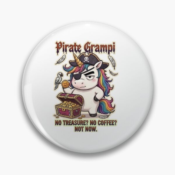 Item preview, Pirate Grampi No Treasure No Coffee Funny Halloween Unicorn designed and sold by Sitred123.