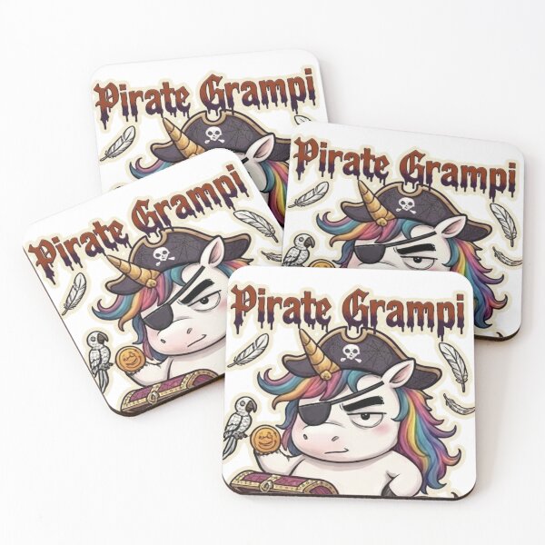 Item preview, Pirate Grampi No Treasure No Coffee Funny Halloween Unicorn designed and sold by Sitred123.