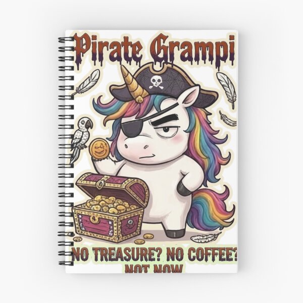 Item preview, Pirate Grampi No Treasure No Coffee Funny Halloween Unicorn designed and sold by Sitred123.