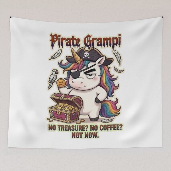 Item preview, Pirate Grampi No Treasure No Coffee Funny Halloween Unicorn designed and sold by Sitred123.