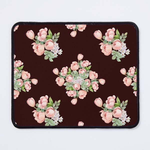 Item preview, Dark Brown Pink Tulip Floral Seamless Pattern designed and sold by Jyoti Digital Artist.