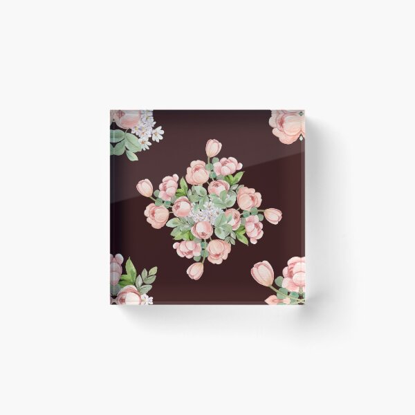 Item preview, Dark Brown Pink Tulip Floral Seamless Pattern designed and sold by ​Jyoti Digital Artist.