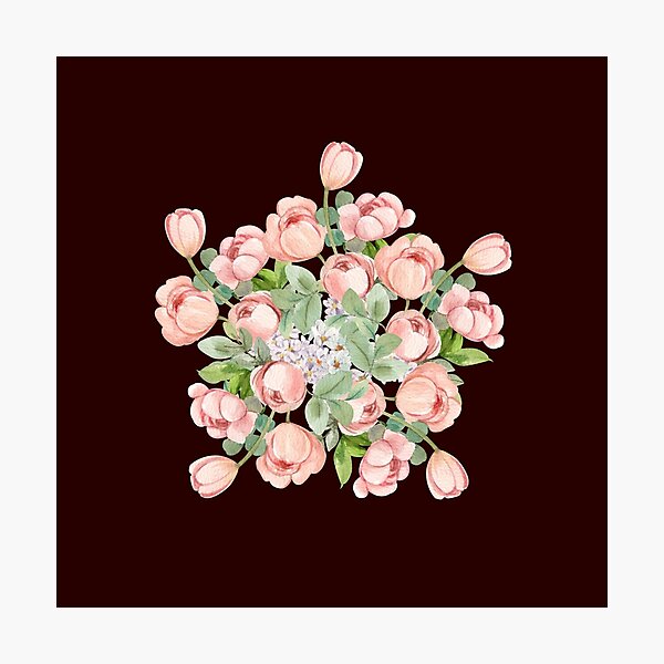 Item preview, Dark Brown Pink Tulip Floral Seamless Pattern designed and sold by ​Jyoti Digital Artist.