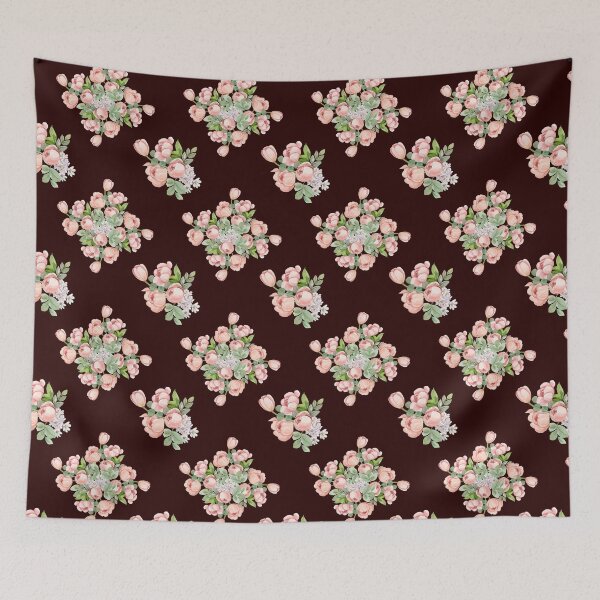 Item preview, Dark Brown Pink Tulip Floral Seamless Pattern designed and sold by ​Jyoti Digital Artist.