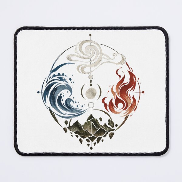 Item preview, Four Elements Sacred Circle Water Earth Fire Air Watercolor Art designed and sold by zzz888.