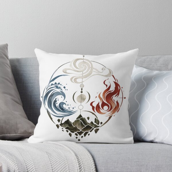Item preview, Four Elements Sacred Circle Water Earth Fire Air Watercolor Art designed and sold by zzz888.