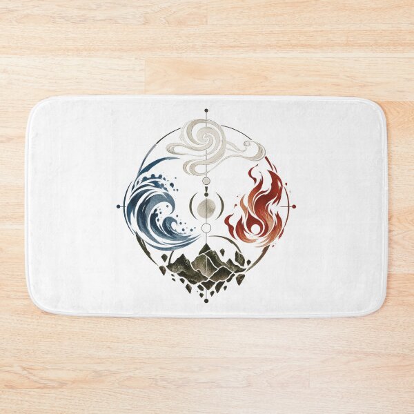 Item preview, Four Elements Sacred Circle Water Earth Fire Air Watercolor Art designed and sold by zzz888.