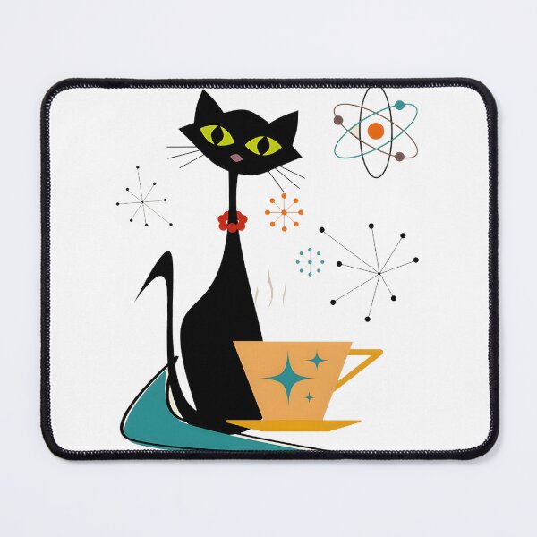 Item preview, Cat and Coffee Midcentury Atomic Age Modern Mid Century Design designed and sold by kidgoback.