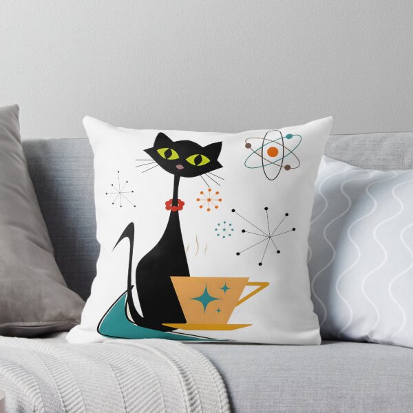 Item preview, Cat and Coffee Midcentury Atomic Age Modern Mid Century Design designed and sold by kidgoback.
