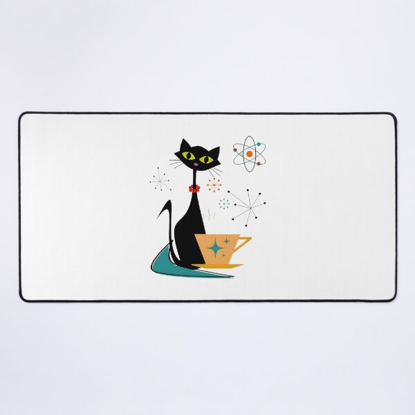 Item preview, Cat and Coffee Midcentury Atomic Age Modern Mid Century Design designed and sold by kidgoback.