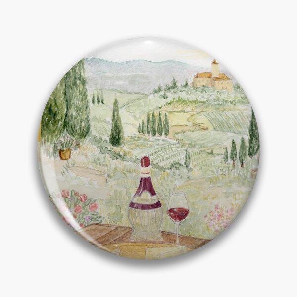 Item preview, Tuscan Landscape Watercolor – Italian Countryside Art designed and sold by Qualali Studio.